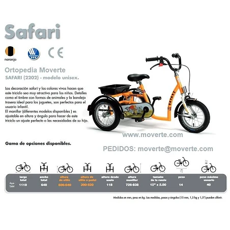 Triciclo  SAFARI Modelo Unisex.