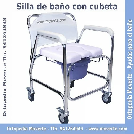Silla de aluminio con Cubeta inodoro Blanca