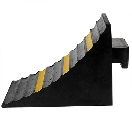 Cuña de goma para rueda coche.