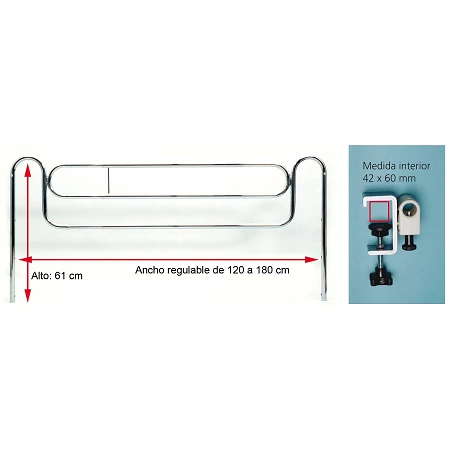 Par barandillas telescópicas anclaje ancho