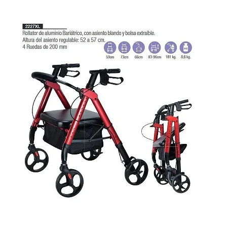 Rollator Bariátrico aluminio-180 Kg.