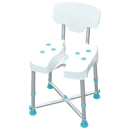 Silla de Baño XL con ranura central Hasta 227 Kg.