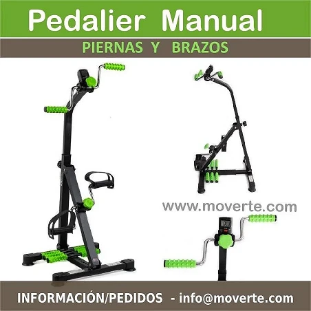 Pedalier manual para piernas y brazos con masaje y pantalla LCD