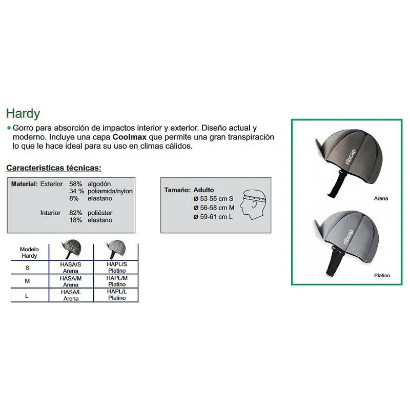 GORRO PROTECTOR CRANEAL HARDY RIBCAP