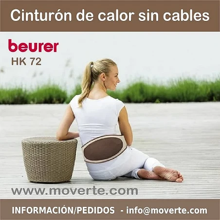 Cierre velcro Cinturon de calor sin cables batería HK 72 BEURER