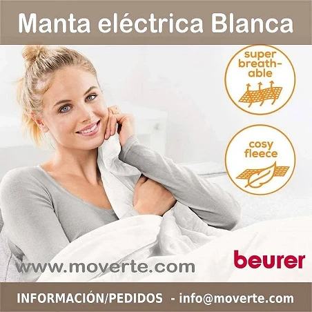 Características Manta eléctrica BLANCA HD75 de Beurer calor tacto suave
