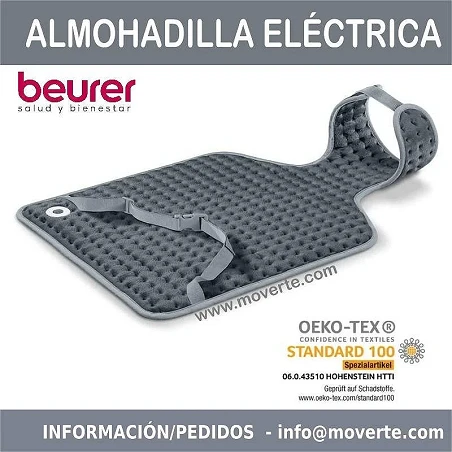 ALMOHADILLA ELÉCTRICA CERVICAL-DORSAL GRIS
