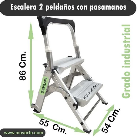 Medidas escalera de tijera 2 peldaños