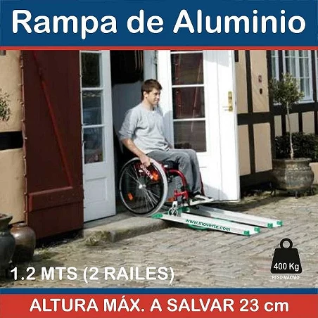 Rampa de aluminio (2 carriles) de 1,2 Metros