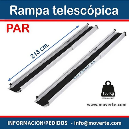 Rampa telescópica de aluminio de 213 cmt.