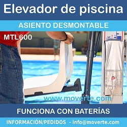 ELEVADOR DE PISCINA CON BATERÍAS SIN INSTALACIÓN MTL600
