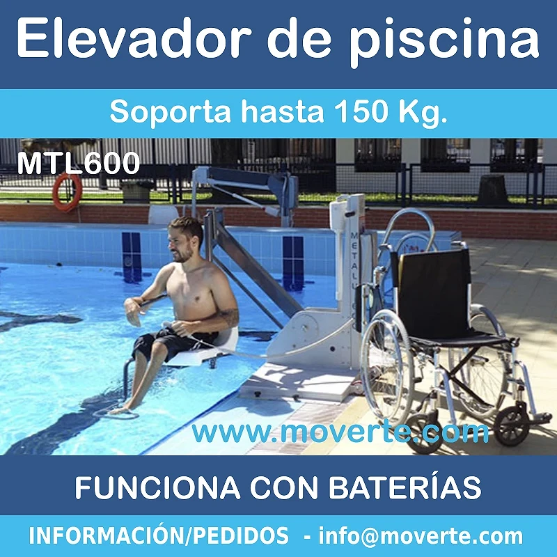 ELEVADOR DE PISCINA CON BATERÍAS SIN INSTALACIÓN MTL600