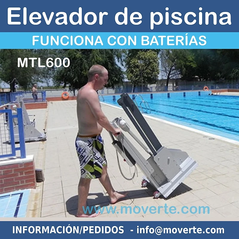 ELEVADOR DE PISCINA CON BATERÍAS SIN INSTALACIÓN MTL600