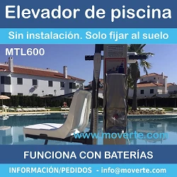 ELEVADOR DE PISCINA CON BATERÍAS SIN INSTALACIÓN MTL600
