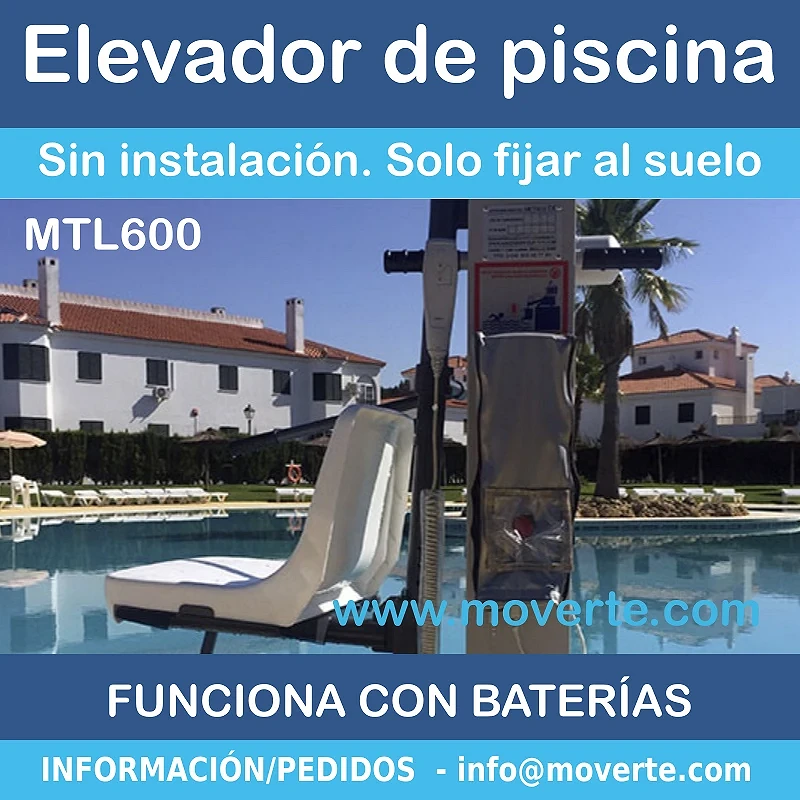 ELEVADOR DE PISCINA CON BATERÍAS SIN INSTALACIÓN MTL600