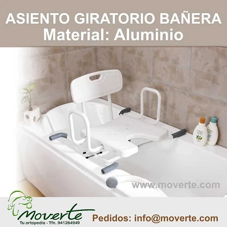 Asiento giratorio para bañera Regulable