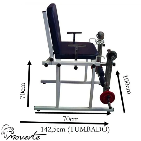 Medidas Banco de potenciación de cuádriceps (2 brazos)