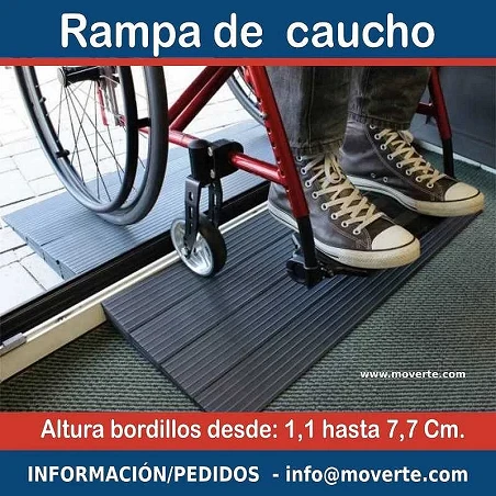 Mini rampa de caucho para escalones de 4,4 cm alto