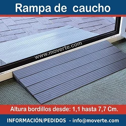 Mini rampa de caucho para escalones entre 1,1 hasta 7,7 cm