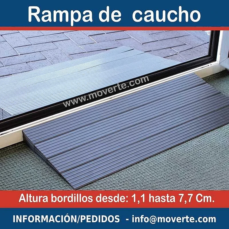 Mini rampa de caucho para escalones entre 1,1 hasta 7,7 cm