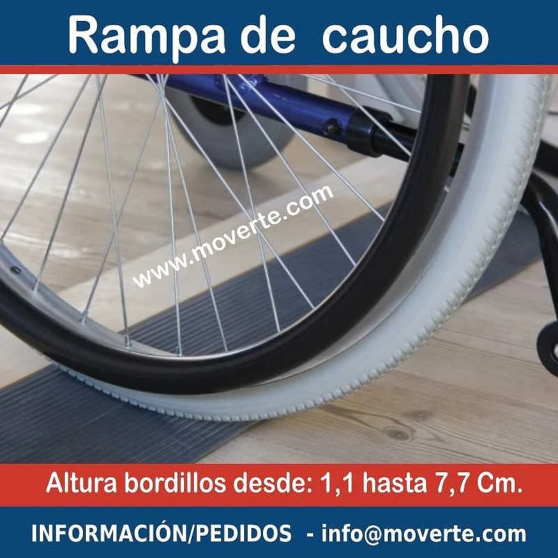 Mini rampa de caucho para escalones entre 1,1 hasta 7,7 cm