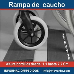Mini rampa de caucho para escalones entre 1,1 hasta 7,7 cm