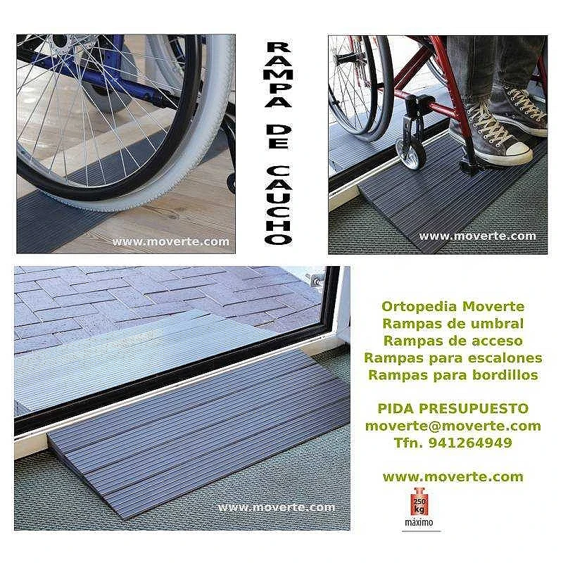 Mini rampa de caucho para escalones entre 1,1 hasta 7,7 cm