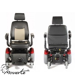 Silla De Ruedas Eléctrica para personas obesas hasta 202 Kg vista por delante y trasera