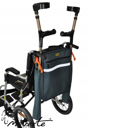 Novedad Bolsa para silla o scooter electrico con 2 insertos porta muletas o bastones Color gris