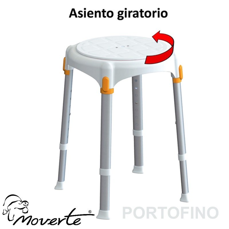 Taburete ducha con asiento giratorio PORTOFINO ortopedia moverte