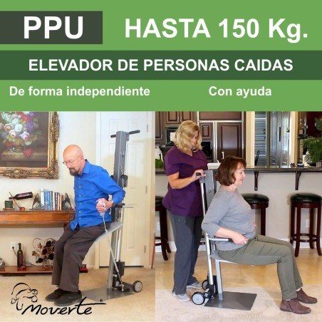 Levantarse del suelo con ayuda o con el levanta-personas Indeelift-FTS400