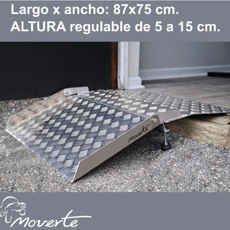 Rampa umbral 75x87cm, altura regulable de 5 a 15 cm. moverte innovación