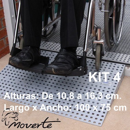 Rampa de plástico Largo 100 Ancho 75 Alto (10,8 a 16,3 cm)