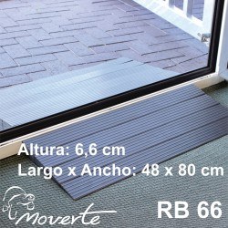 Rampa caucho RB66 para altura de 6,6 cm.