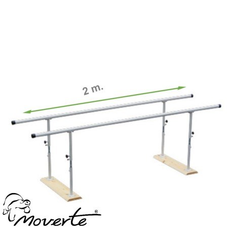 Barras paralelas de 2 m. plegables, regulables en altura