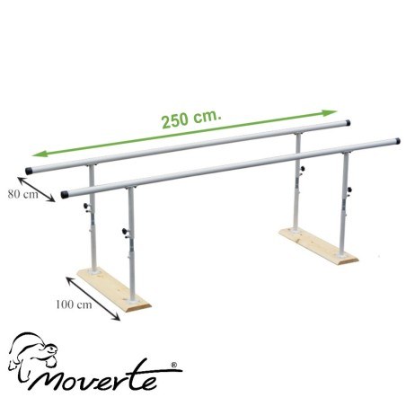 Paralela plegable 2,5 m. regulable en altura ancho especial (silla de ruedas)