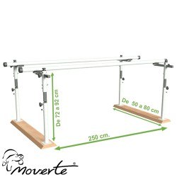 Paralela de 2,5 m. plegable. Regulable en altura y anchura.