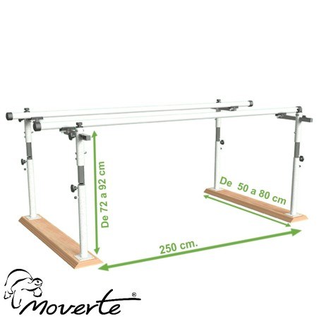 Paralela de 2,5 m. plegable. Regulable en altura y anchura.