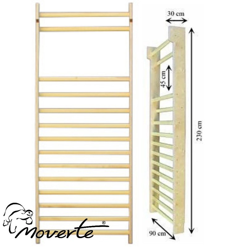 Espaldera de madera de un cuerpo