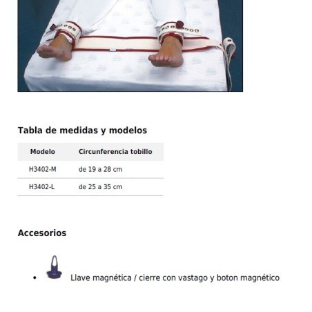 Tobilleras de sujeción magnética