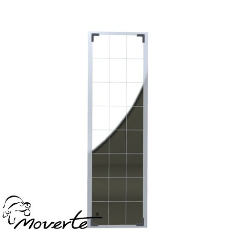 Espejo fijo a pared luna cuadriculada marco blanco