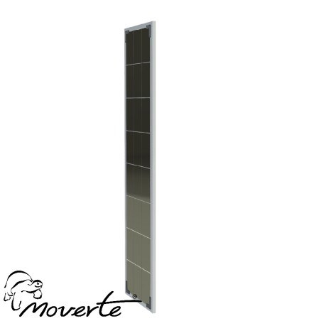 Espejo fijo a pared con luna cuadriculada y marco blanco