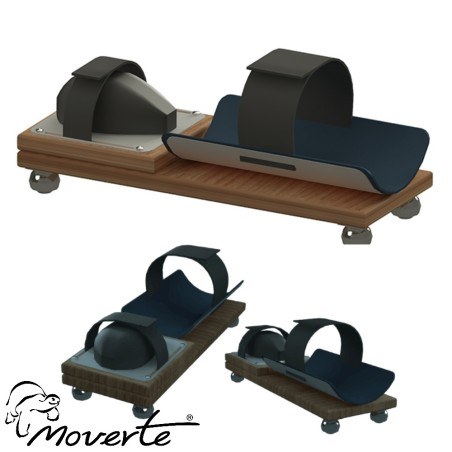 Posicionador de mano con patín para rehabilitación de extremidades superiores.