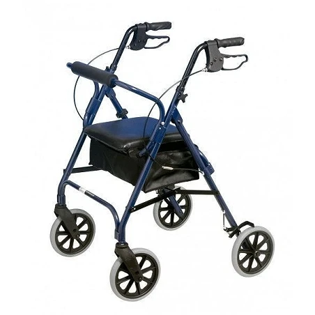 Andador plegable de aluminio con 4 ruedas