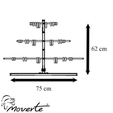Medidas árbol  anillas horizontal 24 anillas de plástico