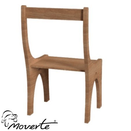 Silla de madera sin brazos para resonancia magnética y electroterapia.