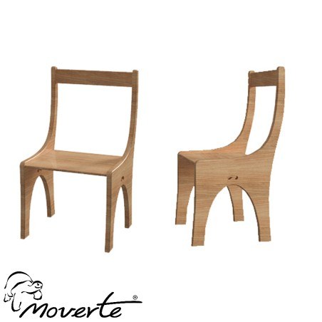 Silla de madera sin brazos para resonancia magnética y electroterapia.