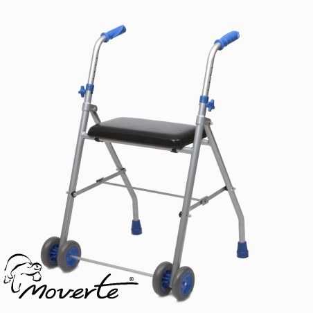 Caminador de aluminio color azul