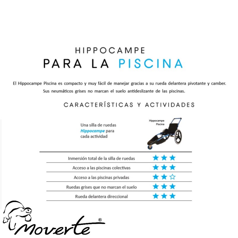 Características Silla Anfibia para Piscina Hippocampe