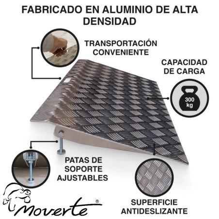 Rampa aluminio para umbral regulable altura de 5 a 10 cm 87x41 moverte.addisnetwork.es